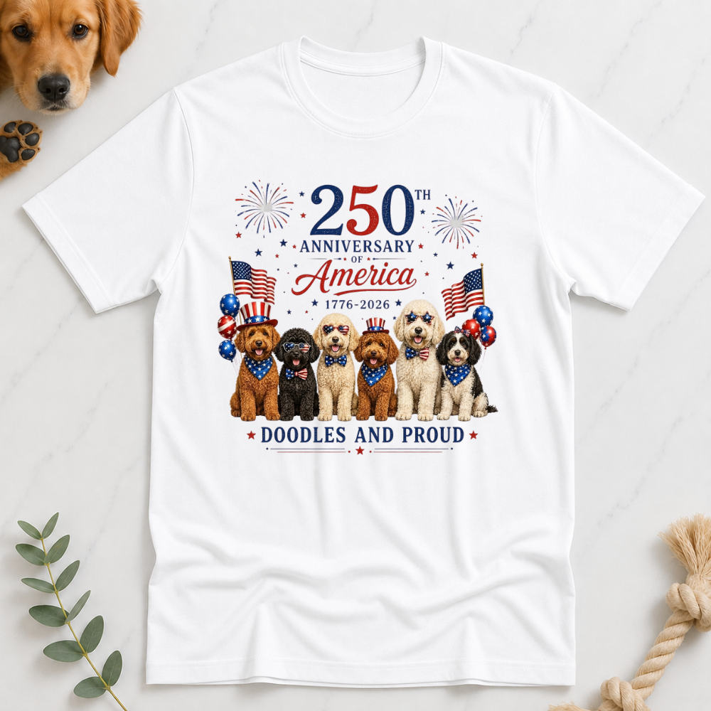 America 250 Doodles and Proud T-Shirt