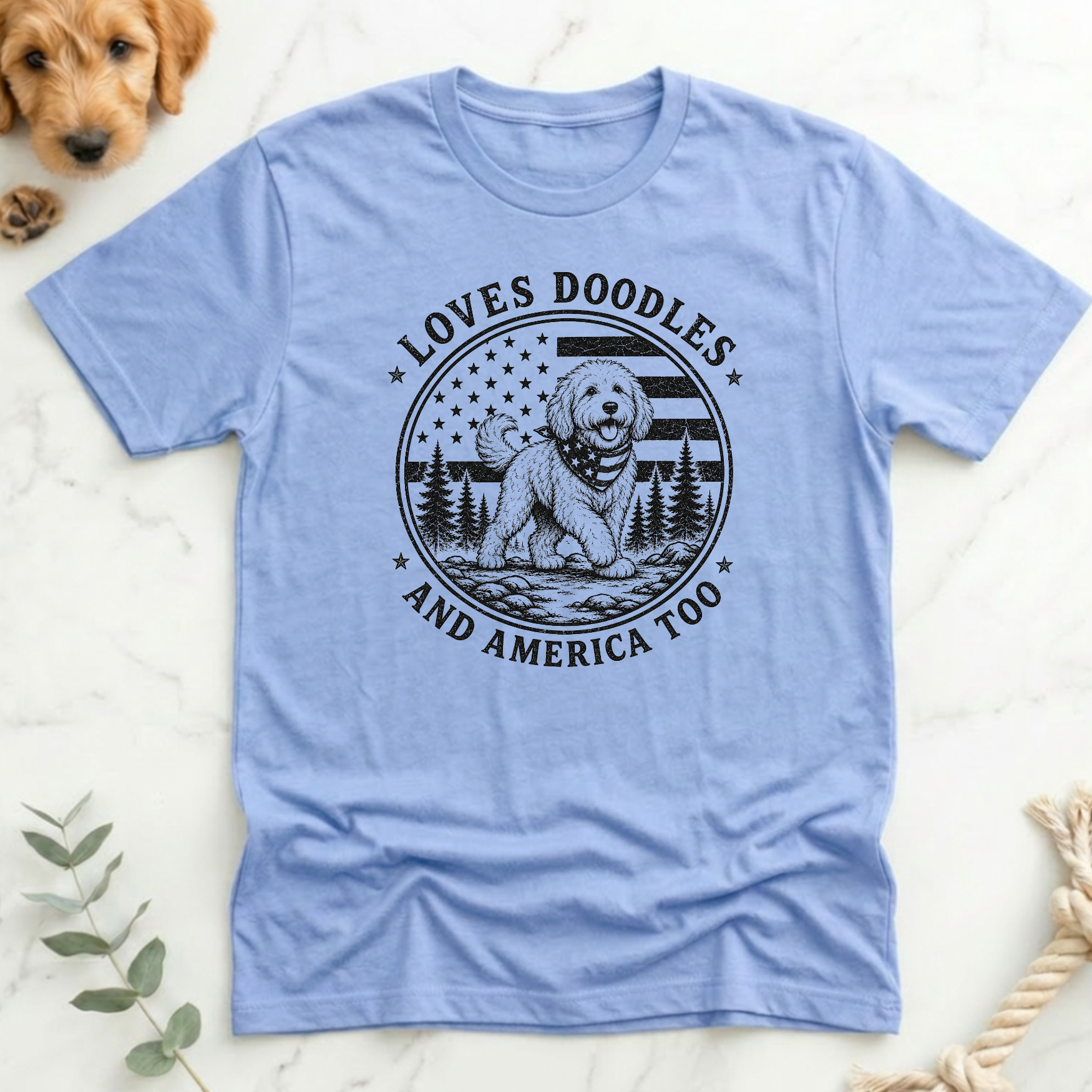 Loves Doodles and America Too T-Shirt