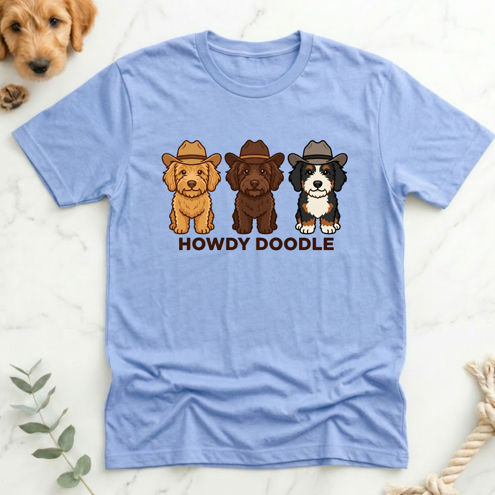 Howdy Doodle Cartoon Labradoodles T-Shirt