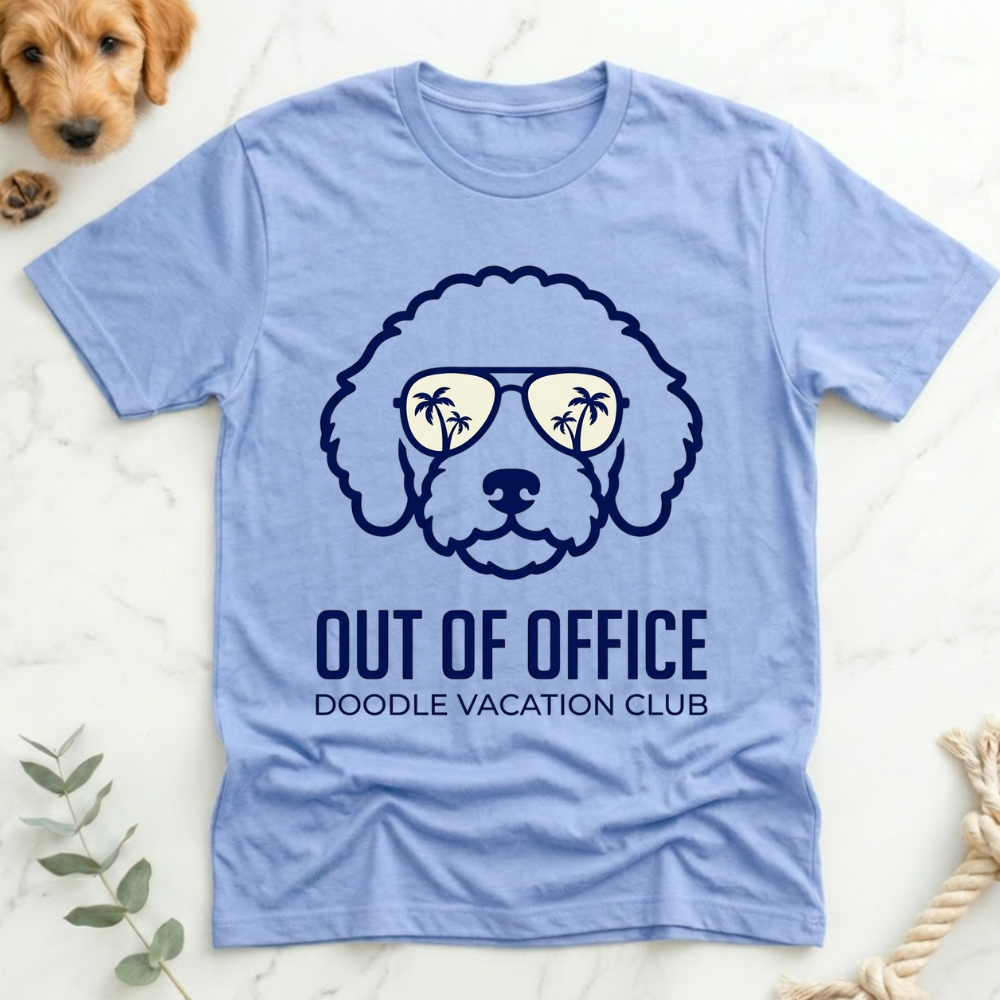 Out of Office Doodle Vacation Club T-Shirt