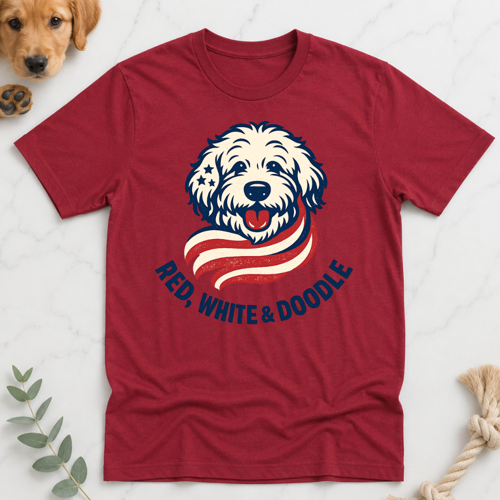 Red White Doodle Flag T-Shirt