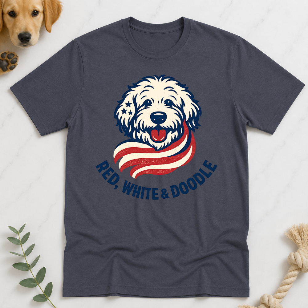 Red White Doodle Flag T-Shirt