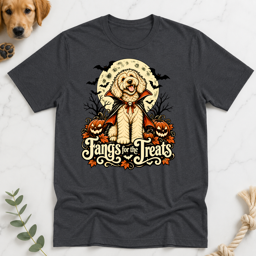 Fangs for Treats Halloween Doodle Tshirt