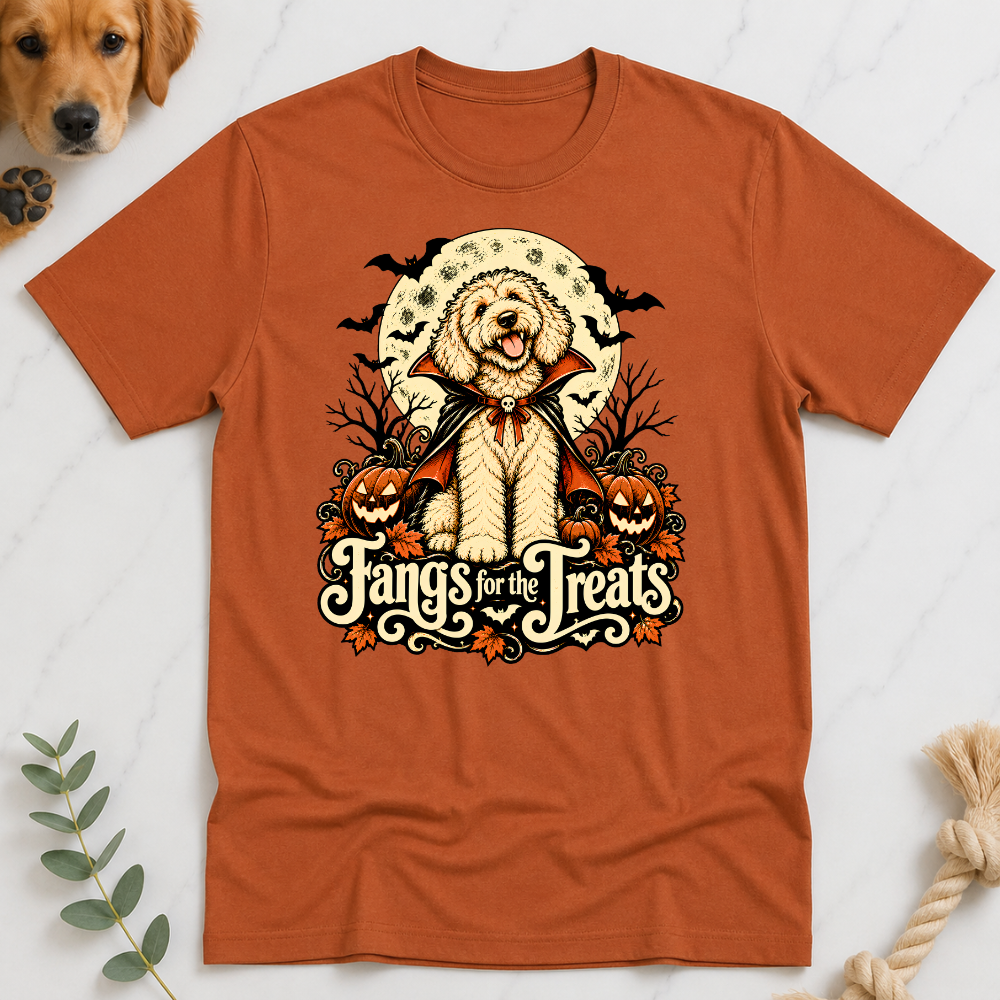 Fangs for Treats Halloween Doodle Tshirt