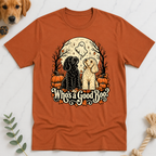 Who's a Good Boo Tshirt Halloween Doodle Tshirt