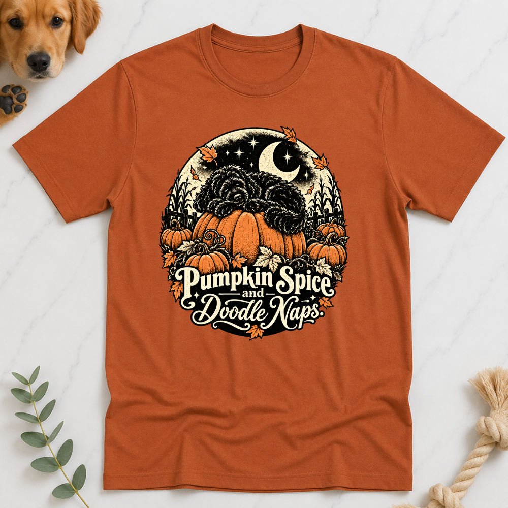 Pumpkin Spice and Doodle Naps Halloween Doodle Tshirt
