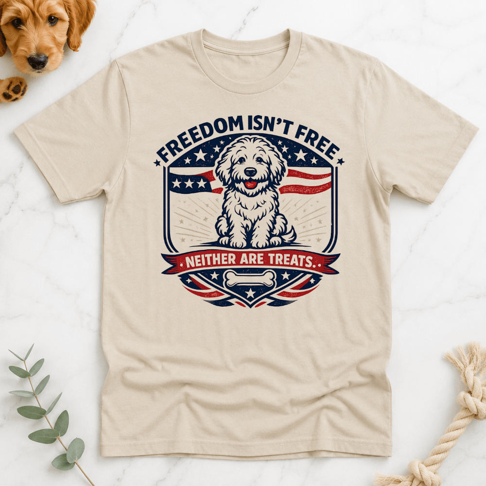 Freedom Isn't Free Badge T-Shirt - Doodle Brothers Co