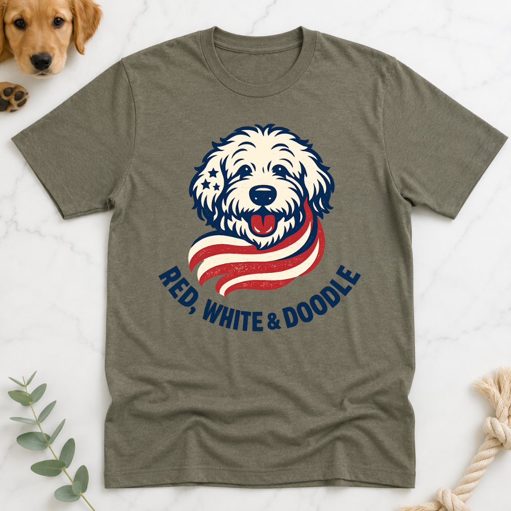 Red White Doodle Flag T-Shirt
