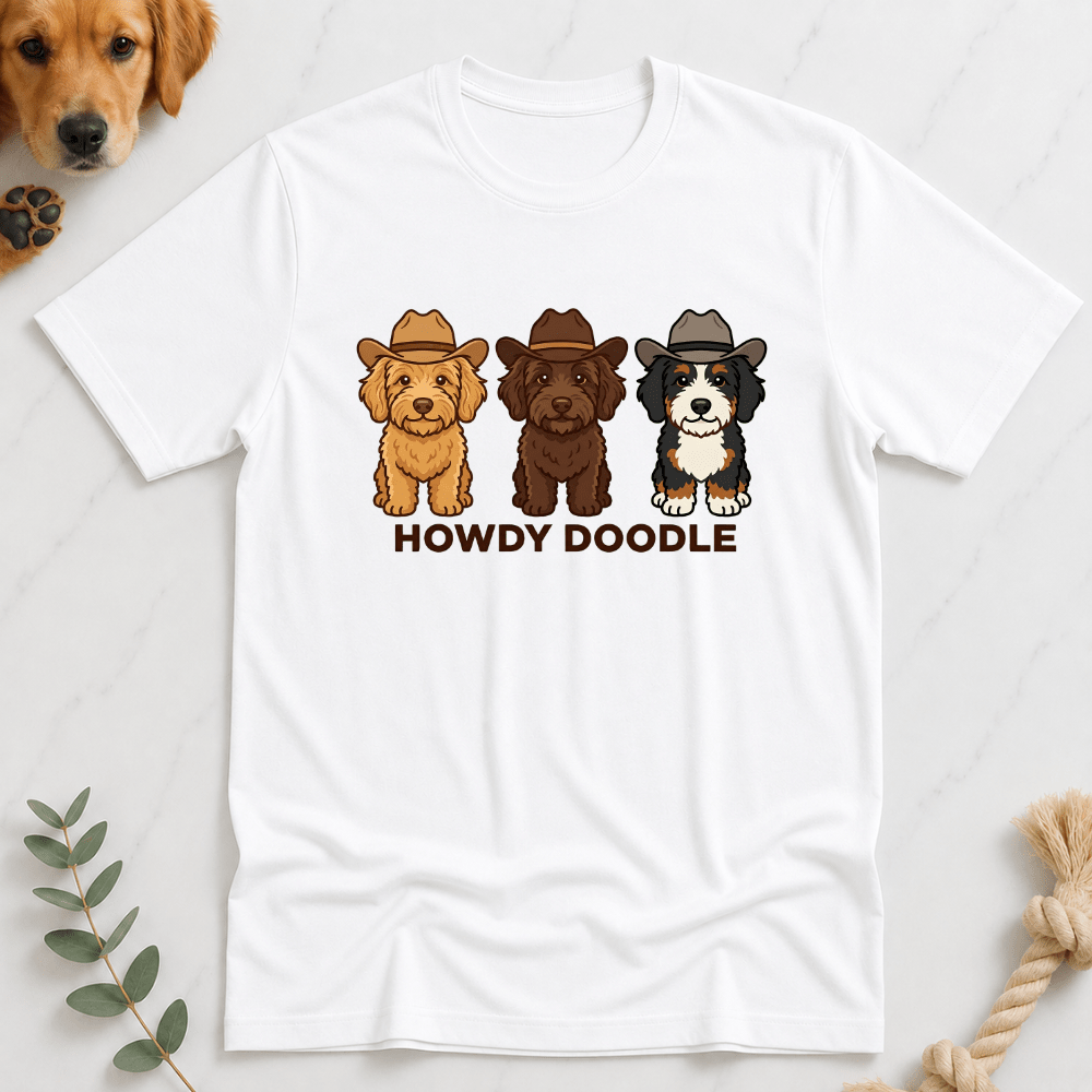Howdy Doodle Cartoon Labradoodles T-Shirt - Doodle Brothers Co