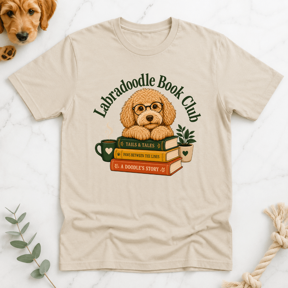 Labradoodle Book Club T-Shirt - Doodle Brothers Co