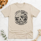 Loves Doodles and America Too T-Shirt - Doodle Brothers Co