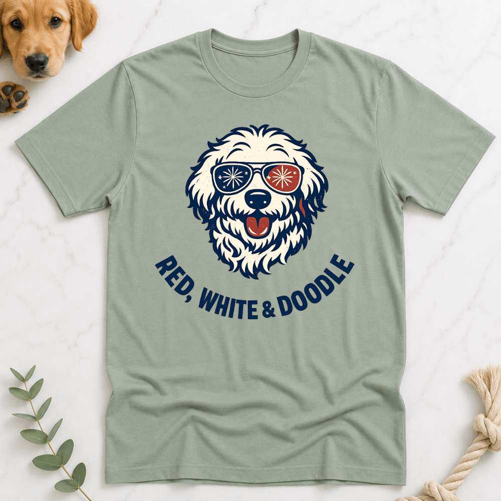 Red White Cool Doodle T-Shirt - Doodle Brothers Co