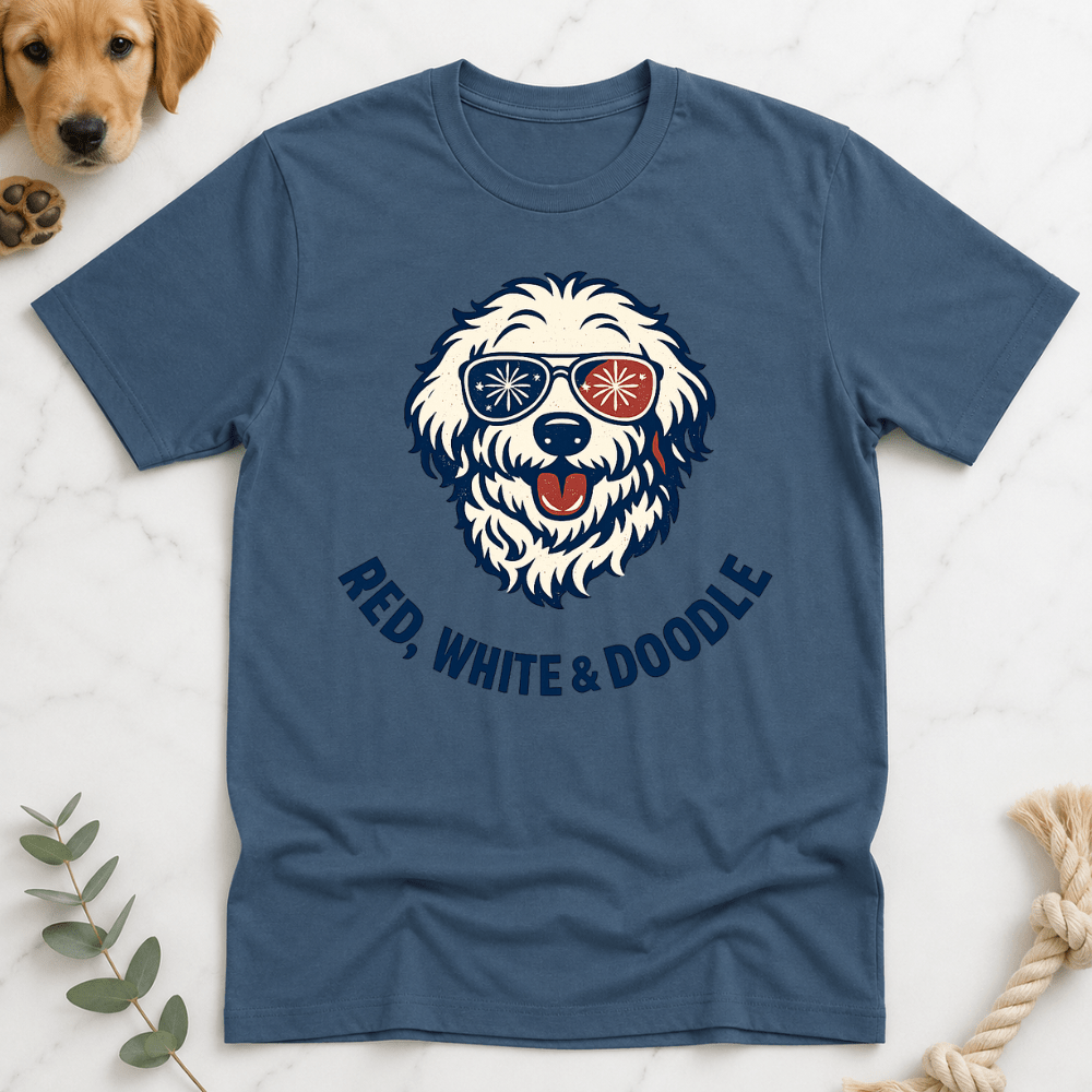 Red White Cool Doodle T-Shirt - Doodle Brothers Co