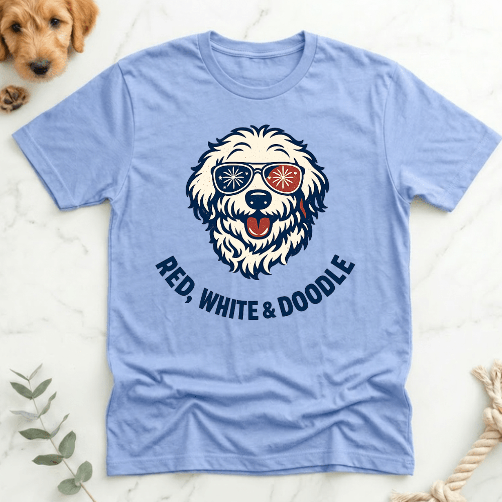 Red White Cool Doodle T-Shirt - Doodle Brothers Co