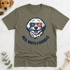 Red White Cool Doodle T-Shirt - Doodle Brothers Co
