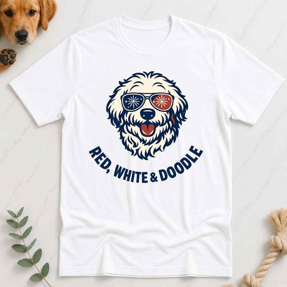 Red White Cool Doodle T-Shirt - Doodle Brothers Co