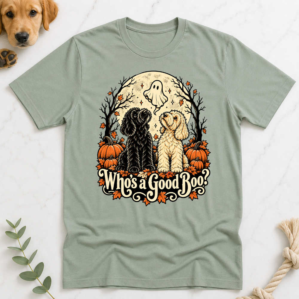 Who's a Good Boo Tshirt Halloween Doodle Tshirt