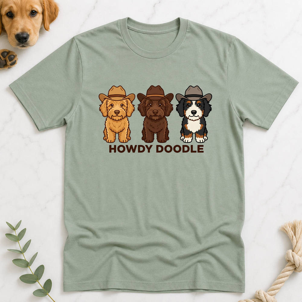 Howdy Doodle Cartoon Labradoodles T-Shirt