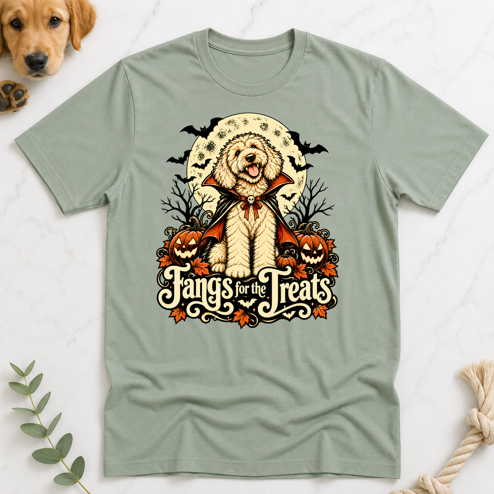 Fangs for Treats Halloween Doodle Tshirt