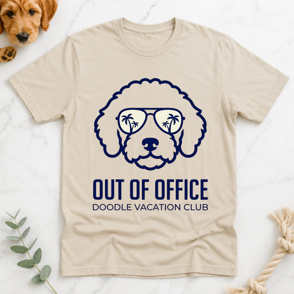 Out of Office Doodle Vacation Club T-Shirt