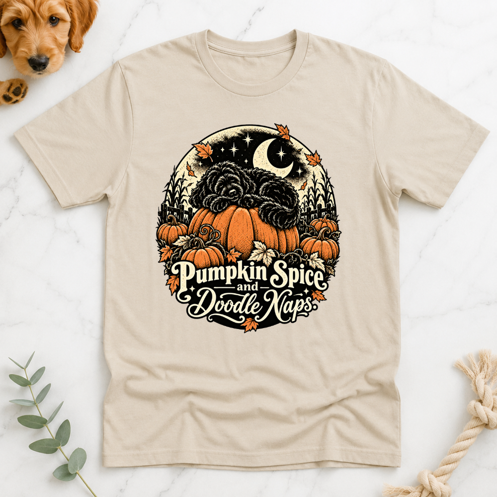 Pumpkin Spice and Doodle Naps Halloween Doodle Tshirt