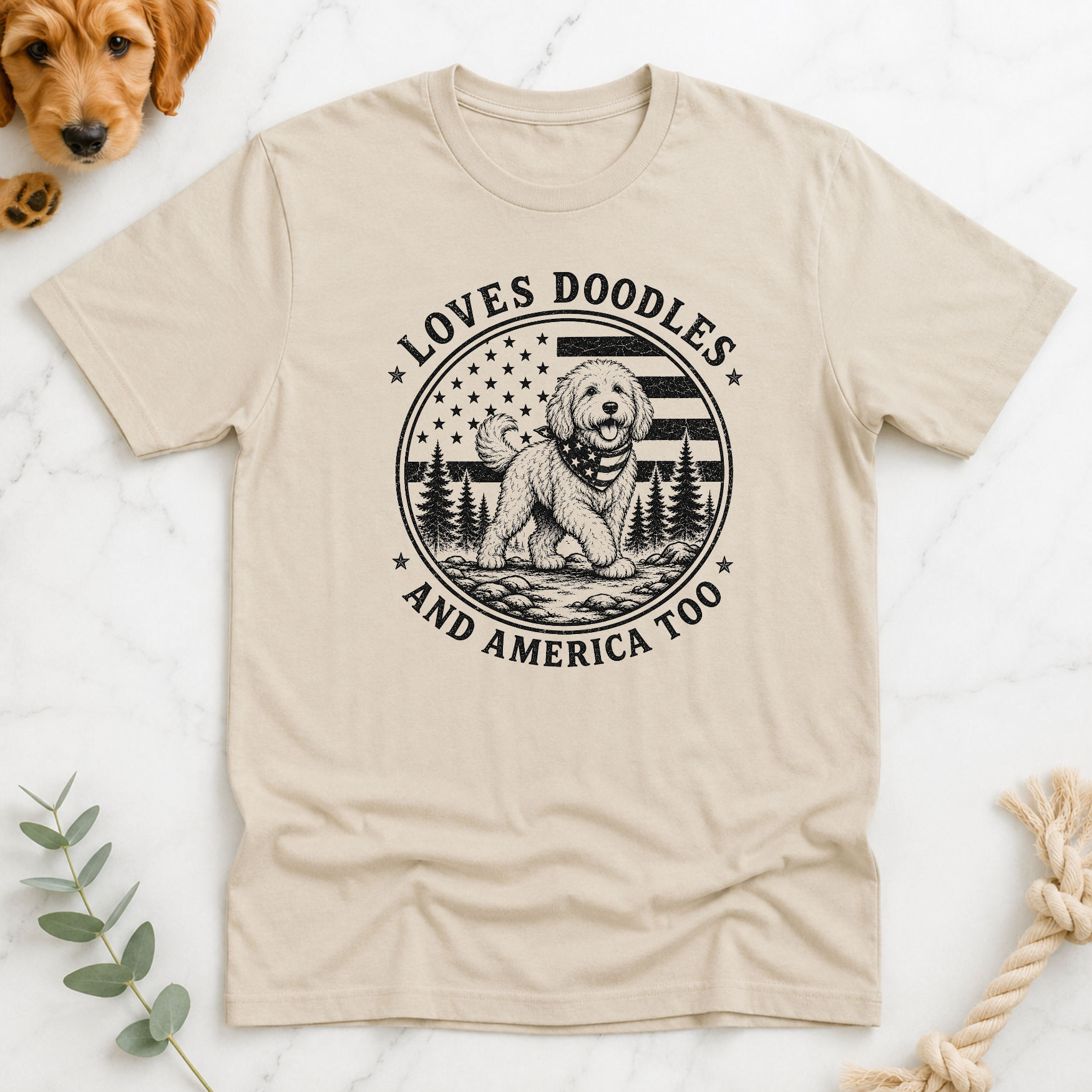 Loves Doodles and America Too T-Shirt