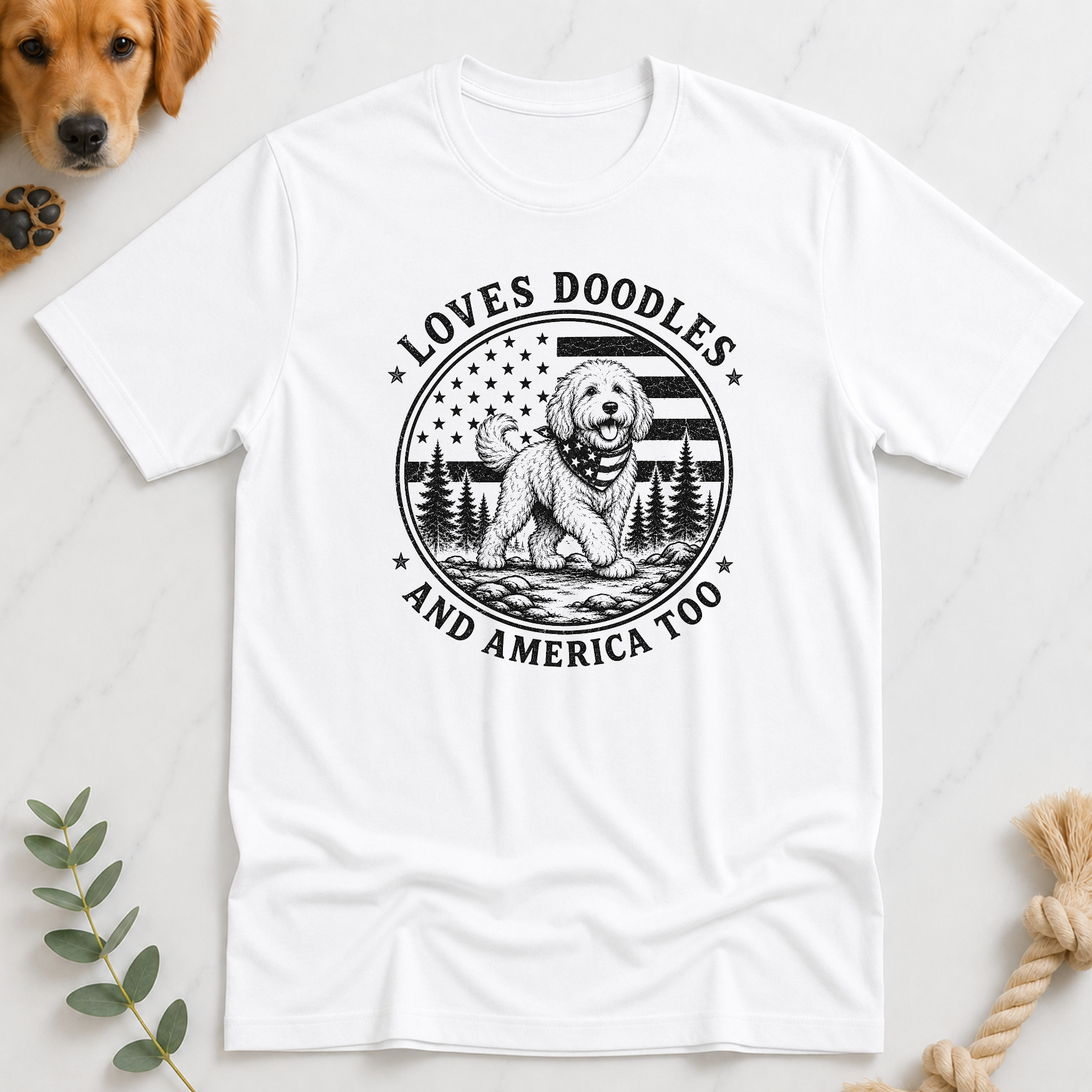Loves Doodles and America Too T-Shirt